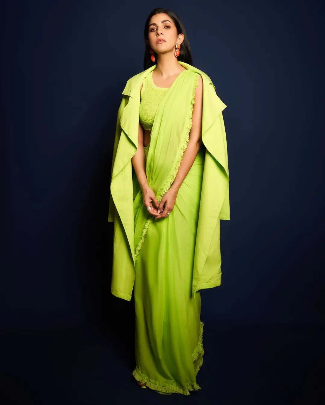 Bollywood Actress Nimrat Kaur Stills In Green Saree